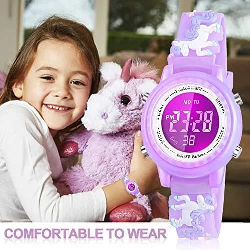 Viposoon Unicorn Purple 3D Cartoon Watch for Girls 30mm (1.18 inches) | CE Certified Waterproof Kids Watch thumbnail 5