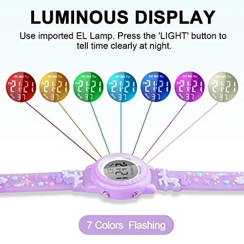 Viposoon Unicorn Purple 3D Cartoon Watch for Girls 30mm (1.18 inches) | CE Certified Waterproof Kids Watch thumbnail 3