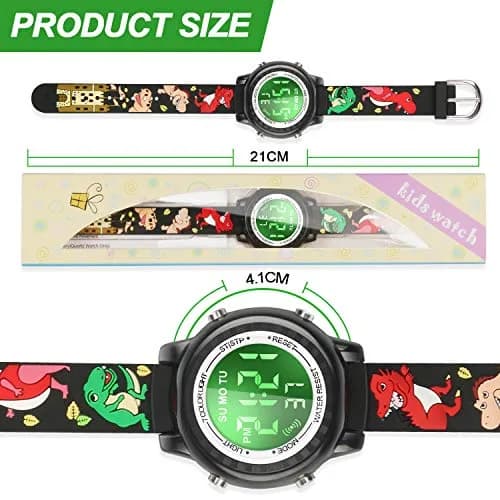 Viposoon 3D Cartoon Watch for Kids 30m (100ft) Waterproof | Easy Time Learning with 7-Color Backlight thumbnail 6