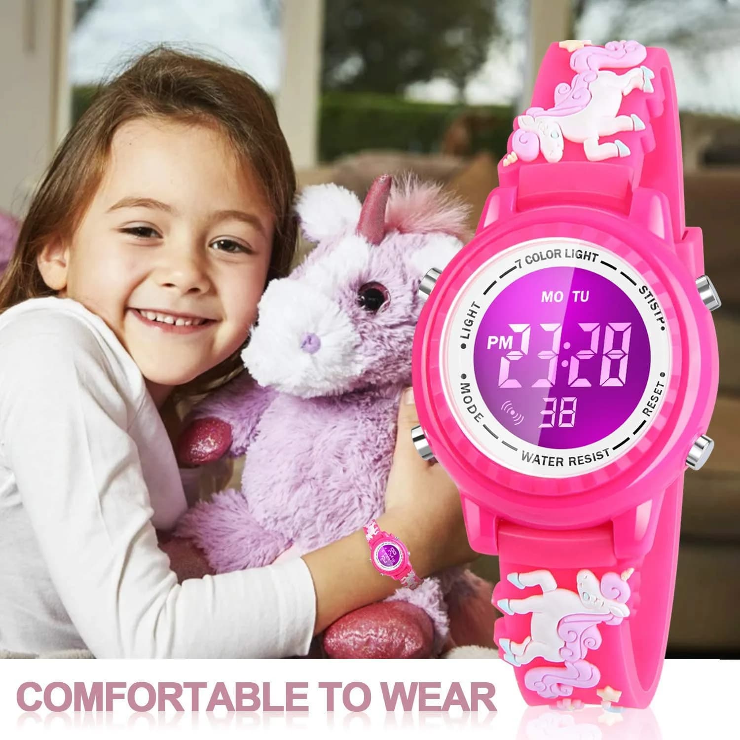 Viposoon Unicorn Red 3D Cartoon Watch 30mm (1.18 inches) | CE Certified Waterproof Kids Watch - view 5