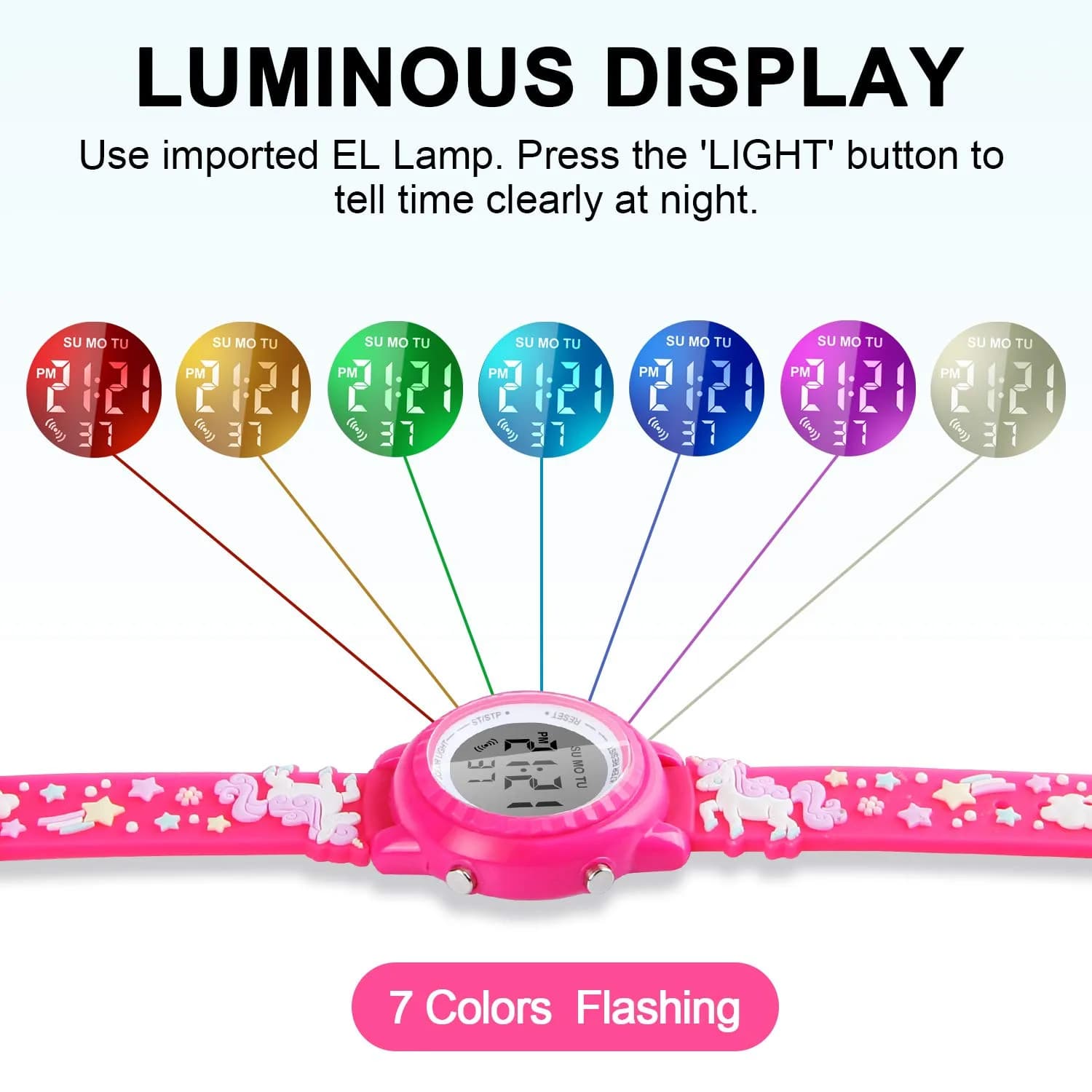 Viposoon Unicorn Red 3D Cartoon Watch 30mm (1.18 inches) | CE Certified Waterproof Kids Watch - view 3