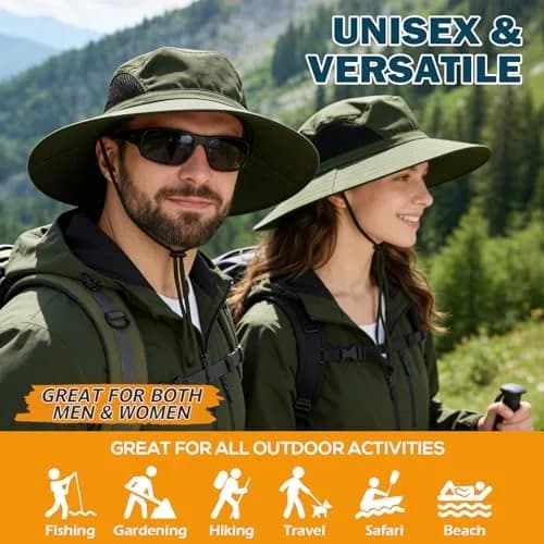 EINSKEY Wide Brim Sun Hat, UPF 50+ UV Protection Waterproof Packable Bucket Hat for Men & Women thumbnail 2