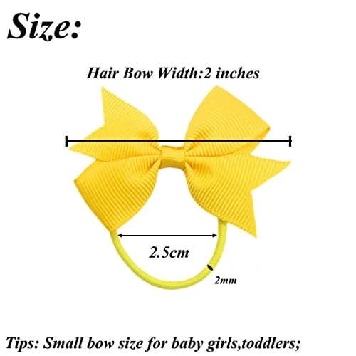 CÉLLOT Baby Hair Ties with Bows 50pc | Small 2 inch Baby Hair Ponytail Holders for Girls thumbnail 3