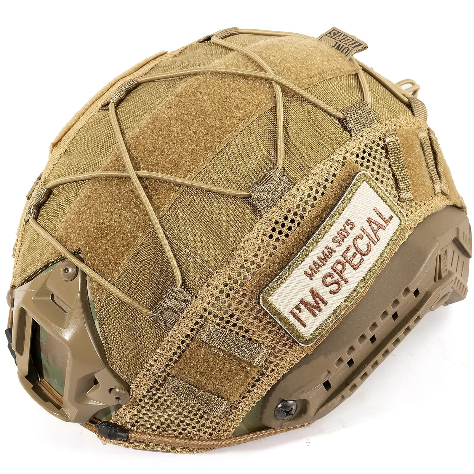 ONETIGRIS Helmet Cover, Tactical Fast Cover Cloth for PJ Helmet, Size M/L | Multicam Nylon, Lightweight & Water-Resistant — Brown