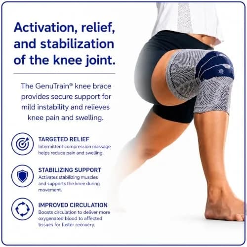 Bauerfeind GenuTrain Knee Brace Size 3 (Black) | Targeted Support for Pain Relief and Stabilization thumbnail 5