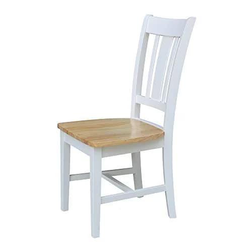IC International Concepts San Remo Solid Wood Chairs, White/Natural | Classic Dining Comfort thumbnail 5