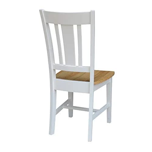 IC International Concepts San Remo Solid Wood Chairs, White/Natural | Classic Dining Comfort thumbnail 6