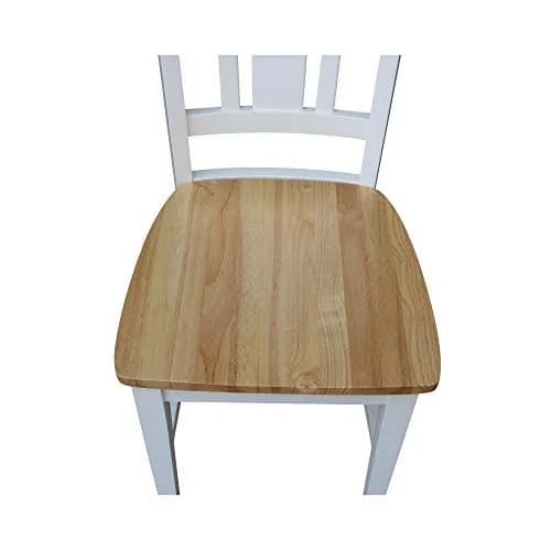 IC International Concepts San Remo Solid Wood Chairs, White/Natural | Classic Dining Comfort thumbnail 7