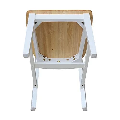 IC International Concepts San Remo Solid Wood Chairs, White/Natural | Classic Dining Comfort thumbnail 8
