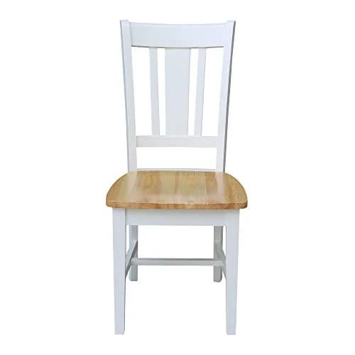 IC International Concepts San Remo Solid Wood Chairs, White/Natural | Classic Dining Comfort thumbnail 2