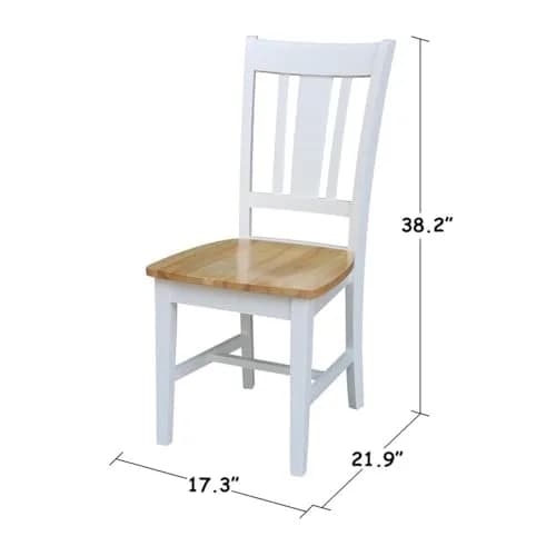 IC International Concepts San Remo Solid Wood Chairs, White/Natural | Classic Dining Comfort thumbnail 3