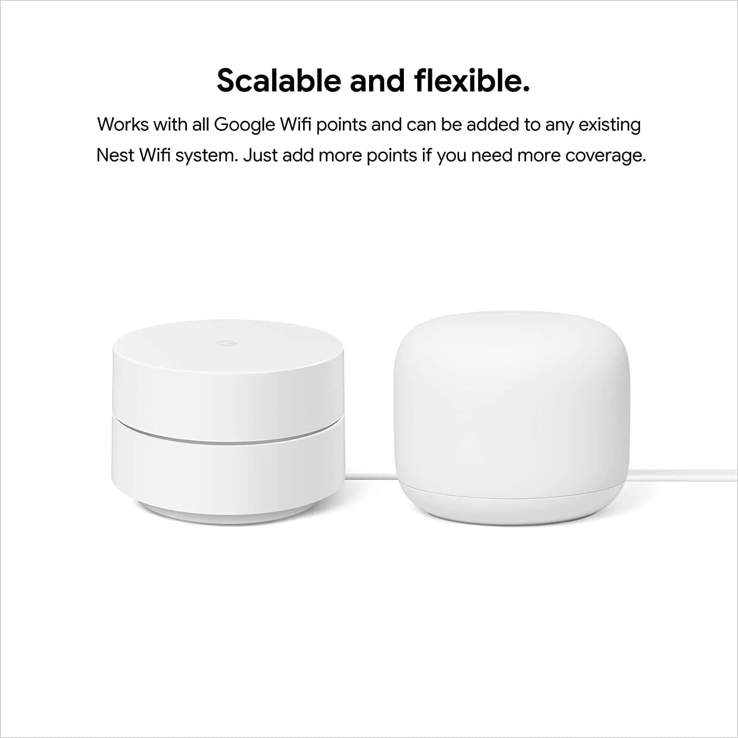 Google Nest Wifi Router and 2 Points - WiFi Extender with Smart Speaker - Works with Google WiFi (3 Pack, Snow) - view 9