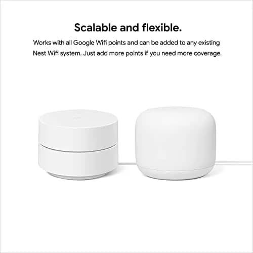 Google Nest Wifi Router and 2 Points - WiFi Extender with Smart Speaker - Works with Google WiFi (3 Pack, Snow) thumbnail 9