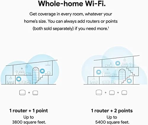 Google Nest Wifi Router and 2 Points - WiFi Extender with Smart Speaker - Works with Google WiFi (3 Pack, Snow) - view 2