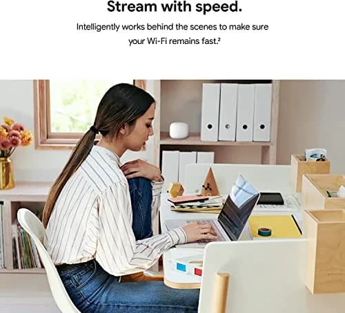 Google Nest Wifi Router and 2 Points - WiFi Extender with Smart Speaker - Works with Google WiFi (3 Pack, Snow) - view 3