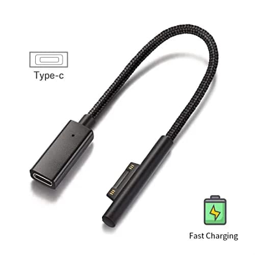Sisyphy Surface Connect to USB-C Charging Cable 20cm (8in) Nylon | 45W PD Fast Charging for Surface Pro, Laptop, Go, Book thumbnail 9