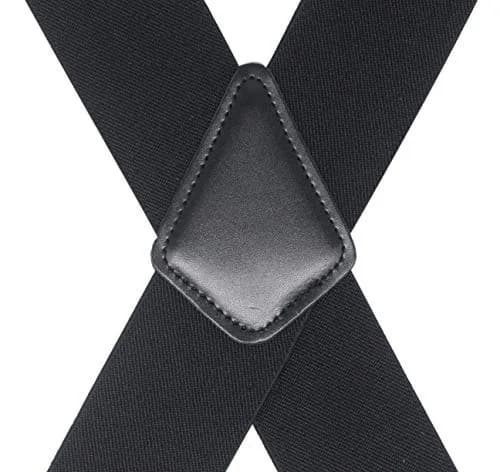 Timiot Mens 2 Inch Wide Suspenders Heavy Duty Clips Adjustable Elastic Big & Tall X-Back (Black) | Classic Style thumbnail 2