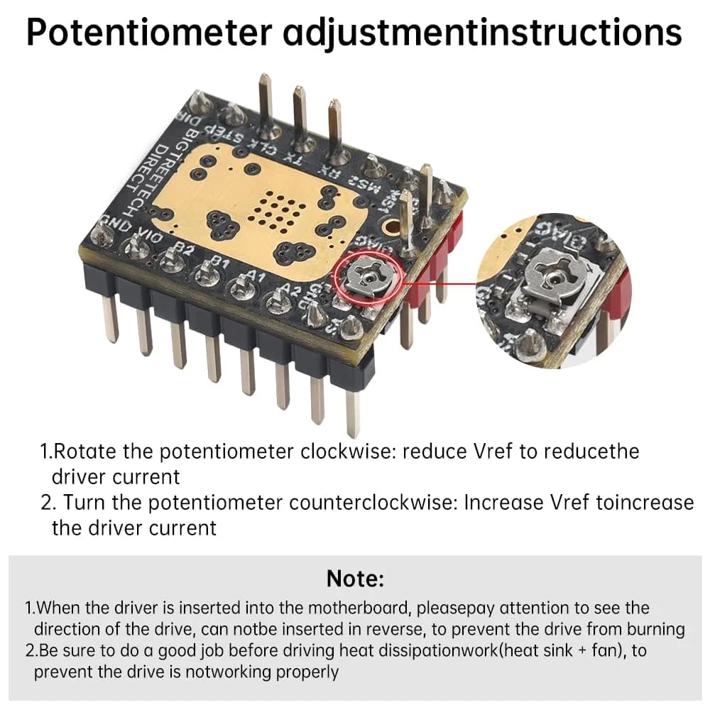 BIGTREETECH TMC2209 V1.3 UART Stepper Motor Driver Module | 256 Microsteps, Sensorless Homing - view 6