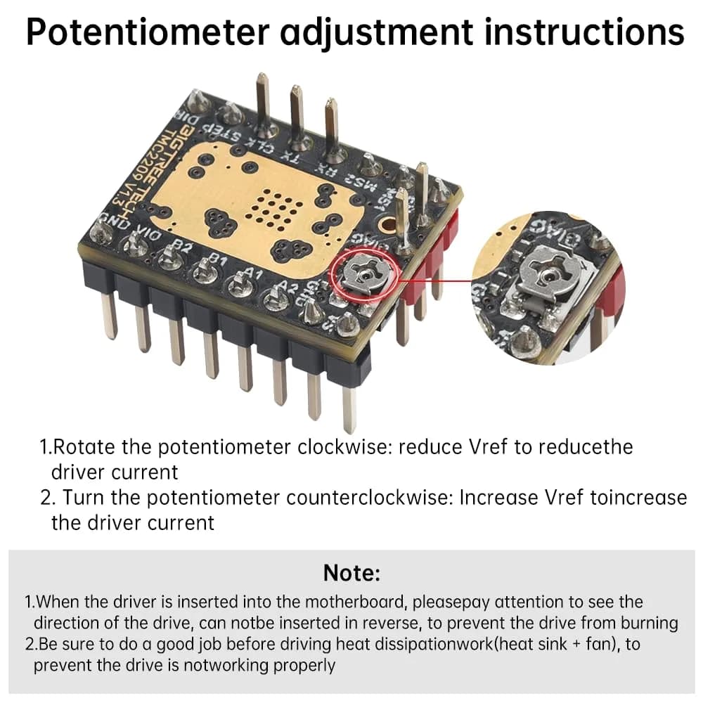 BIGTREETECH TMC2209 V1.3 Stepper Motor Driver | Ultra-Silent, 2.8A UART/DIR/Step Mode, 4-Pack - view 7