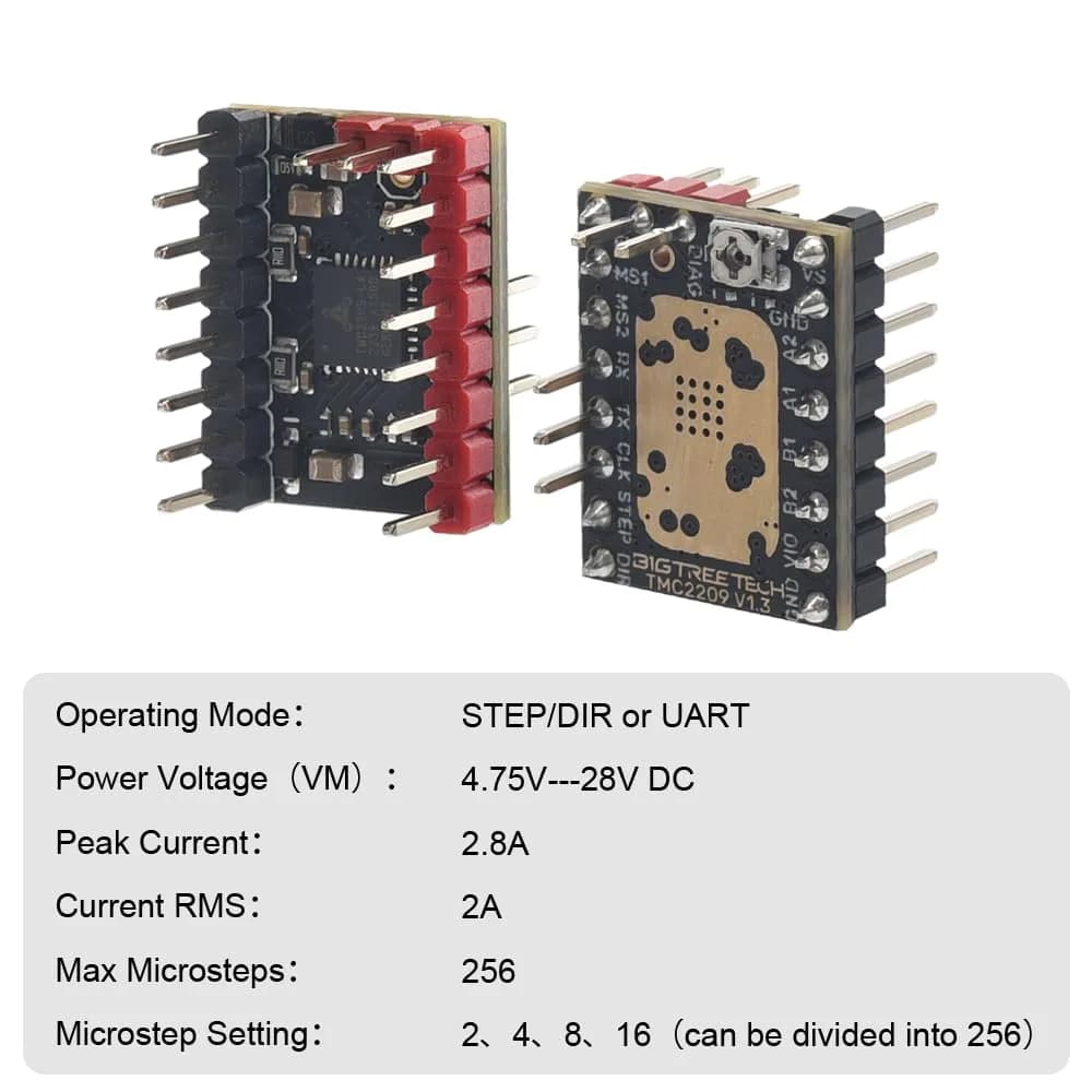 BIGTREETECH TMC2209 V1.3 Stepper Motor Driver | Ultra-Silent, 2.8A UART/DIR/Step Mode, 4-Pack - view 4
