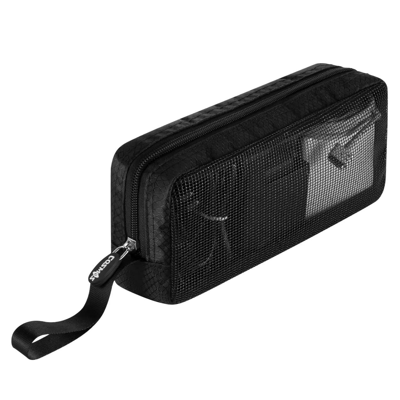 CM Travel Cable Organizer Case 9x4x2 inches | Portable Mesh Pouch for Accessories
