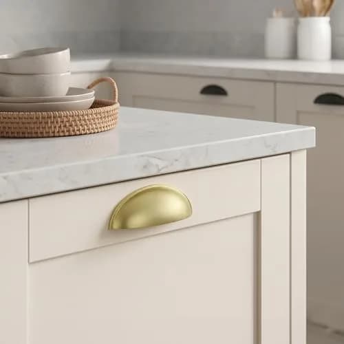 Goldenwarm Light Brass Bin Cup Pulls 3in Hole Centers | Modern Kitchen Hardware (70-120 chars) thumbnail 7