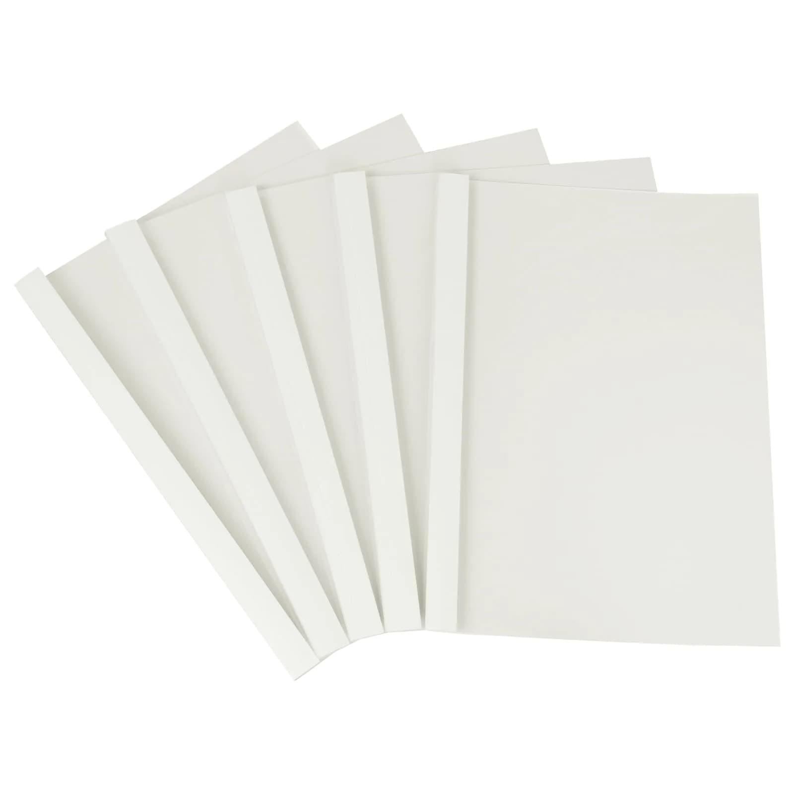 RAYSON TBC3-25-W Thermal Binding Covers 1/8" (3.2mm) 25 Pack | Holds 28 Sheets, PVC Transparent Front, Glossy White Back — White