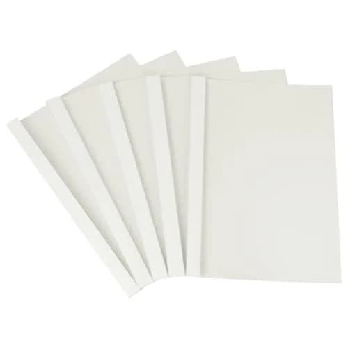 RAYSON TBC3-25-W Thermal Binding Covers 1/8" (3.2mm) 25 Pack | Holds 28 Sheets, PVC Transparent Front, Glossy White Back thumbnail 1