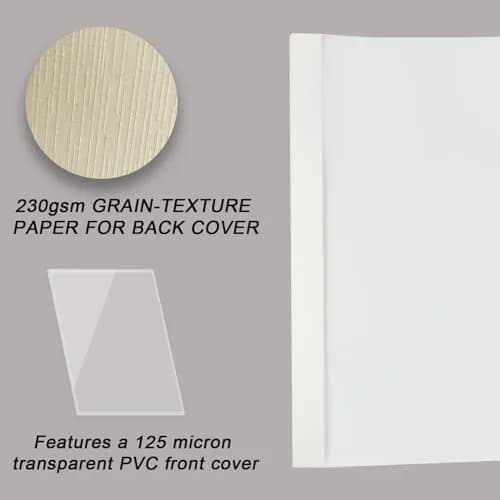 RAYSON TBC2-25-W Thermal Binding Covers 1/16 Inch White Holds 15 Sheets | Elegant Document Binding thumbnail 2