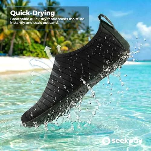 SEEKWAY Water Shoes Women Men Adult Quick-Dry Aqua Socks Non Slip Black SK002(U) | 330g (0.73lb) thumbnail 4