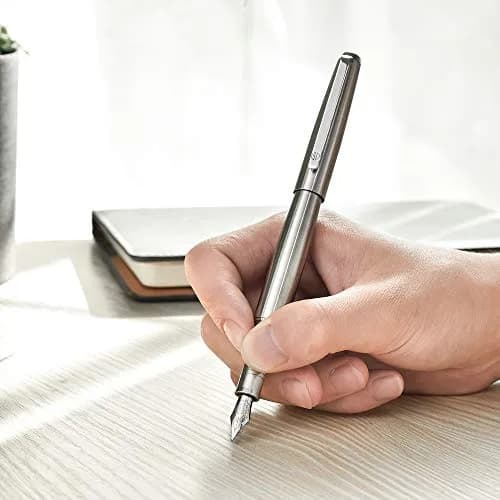 Lanxivi Fountain Pen Iridium Fine Point with Converter & Metal Box | Premium Stainless Steel Writing Instrument thumbnail 6