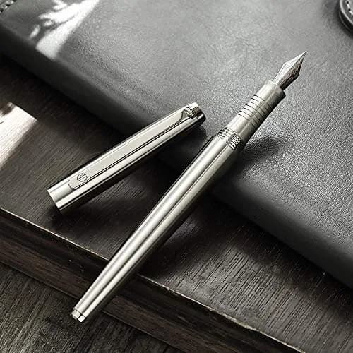 Lanxivi Fountain Pen Iridium Fine Point with Converter & Metal Box | Premium Stainless Steel Writing Instrument thumbnail 9