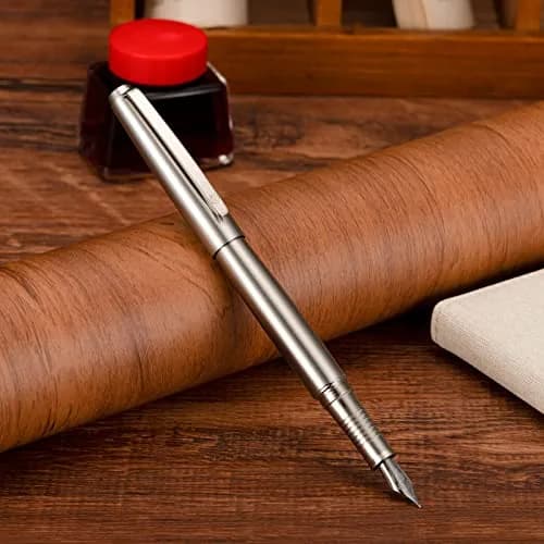 Lanxivi Fountain Pen Iridium Fine Point with Converter & Metal Box | Premium Stainless Steel Writing Instrument thumbnail 2