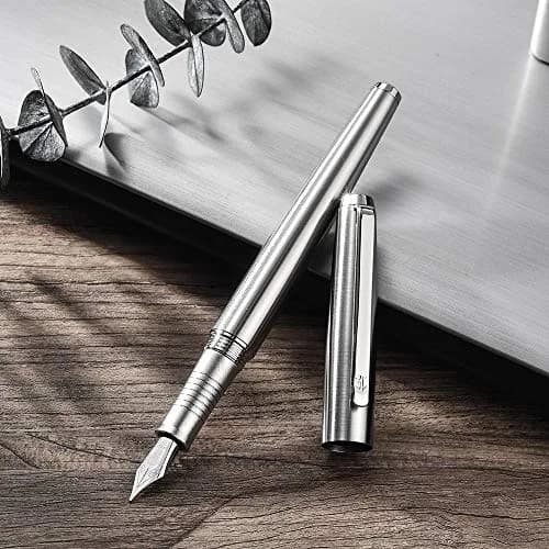 Lanxivi Fountain Pen Iridium Fine Point with Converter & Metal Box | Premium Stainless Steel Writing Instrument thumbnail 3