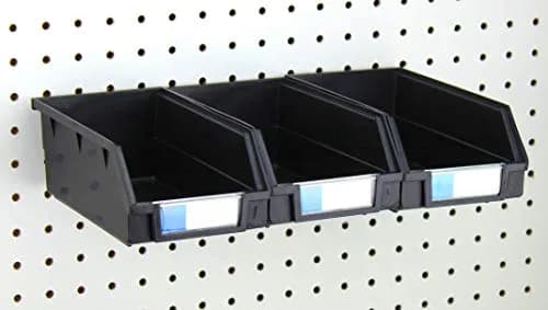 Right Arrange Pegboard Bins 3 Pack Black | Heavy Duty Metal Hooks for Standard Peg Boards thumbnail 1