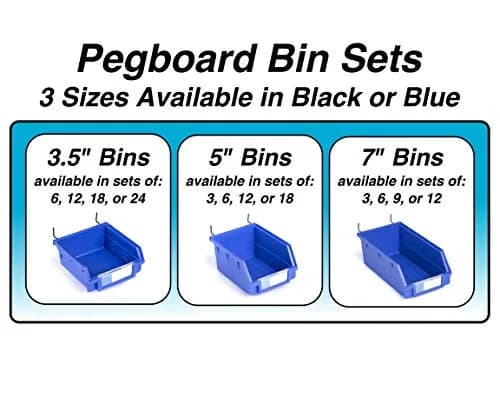 Right Arrange Pegboard Bins 3 Pack Black | Heavy Duty Metal Hooks for Standard Peg Boards thumbnail 5