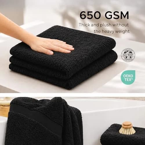 Veteran Textile Towels Luxury Turkish Cotton Towel Set 6 Pieces | Soft, Absorbent & Quick-Drying for Bathroom & Kitchen thumbnail 6