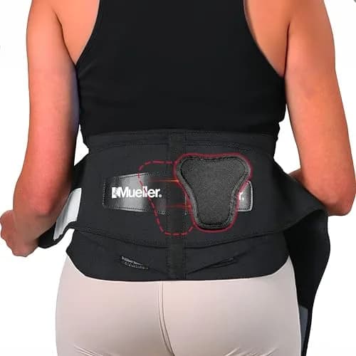 MUELLER Lumbar Back Brace with Removable Pad | Adjustable Support for Back Pain Relief thumbnail 1