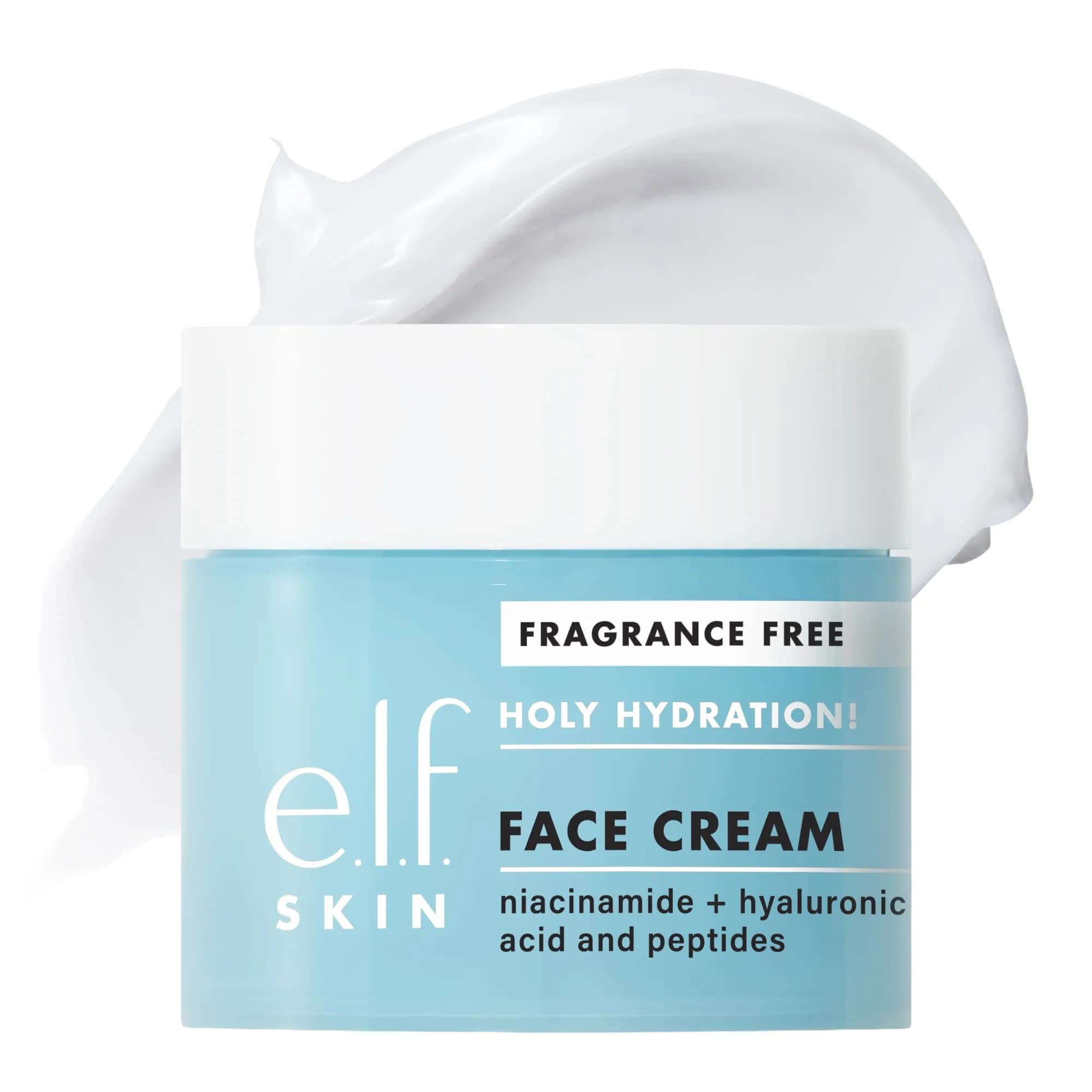 e.l.f. SKIN Holy Hydration! Face Cream with Hyaluronic Acid, Fragrance Free, Niacinamide & Peptides, 50ml (1.7 Fl Oz) | Nourishing Moisturizer for All Skin Types - main product image