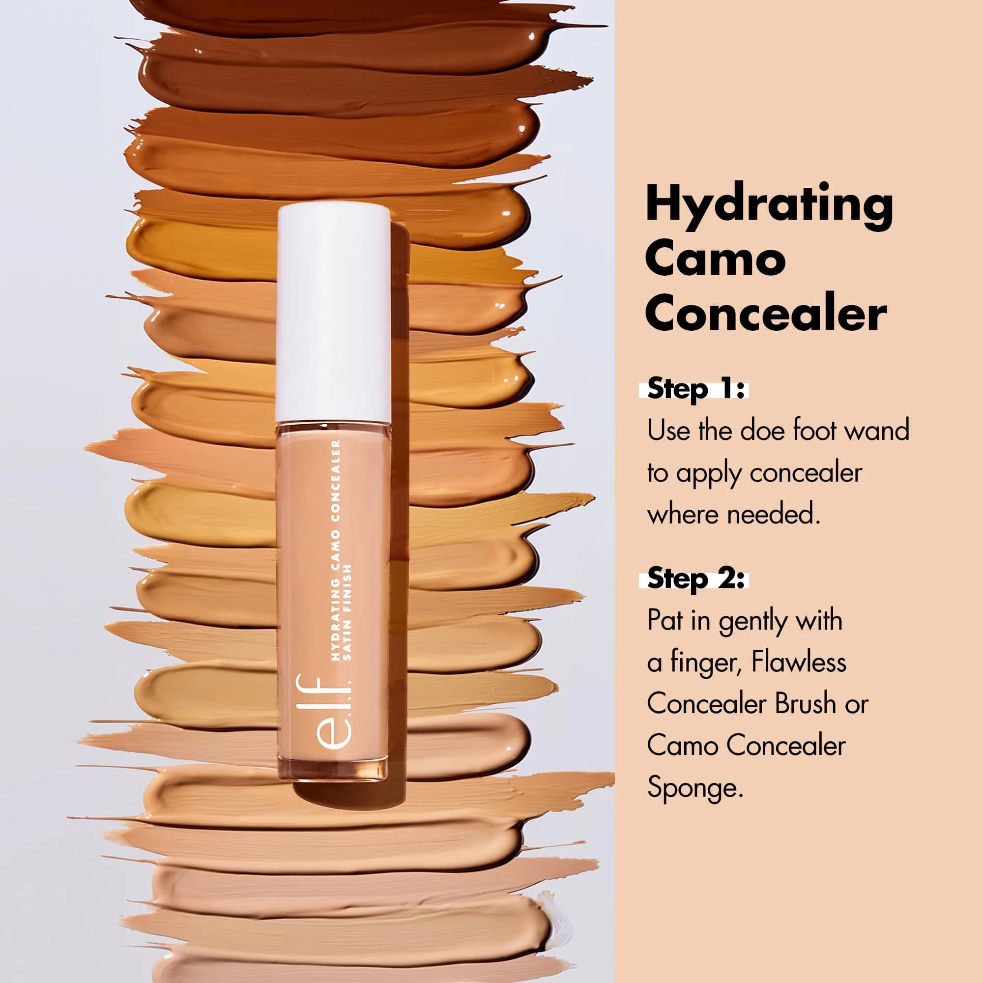 e.l.f. Hydrating Camo Concealer Light Peach 6ml (0.2 Fl Oz) | Vegan & Cruelty-Free Full Coverage - view 3