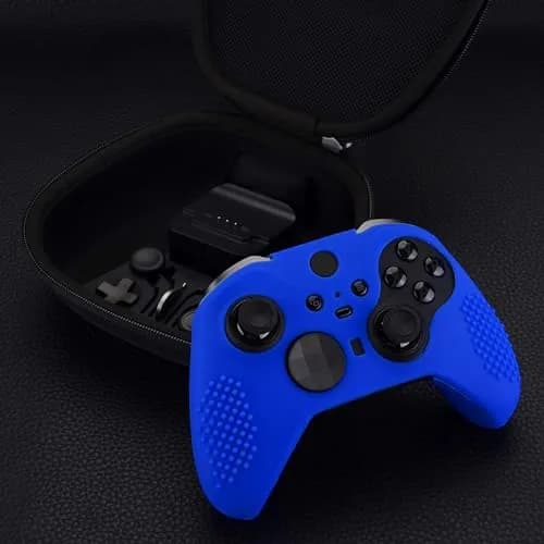 eXtremeRate PlayVital Blue Anti-Slip Silicone Cover for Xbox Elite Series 2 | Controller Protective Case with Thumb Caps thumbnail 3