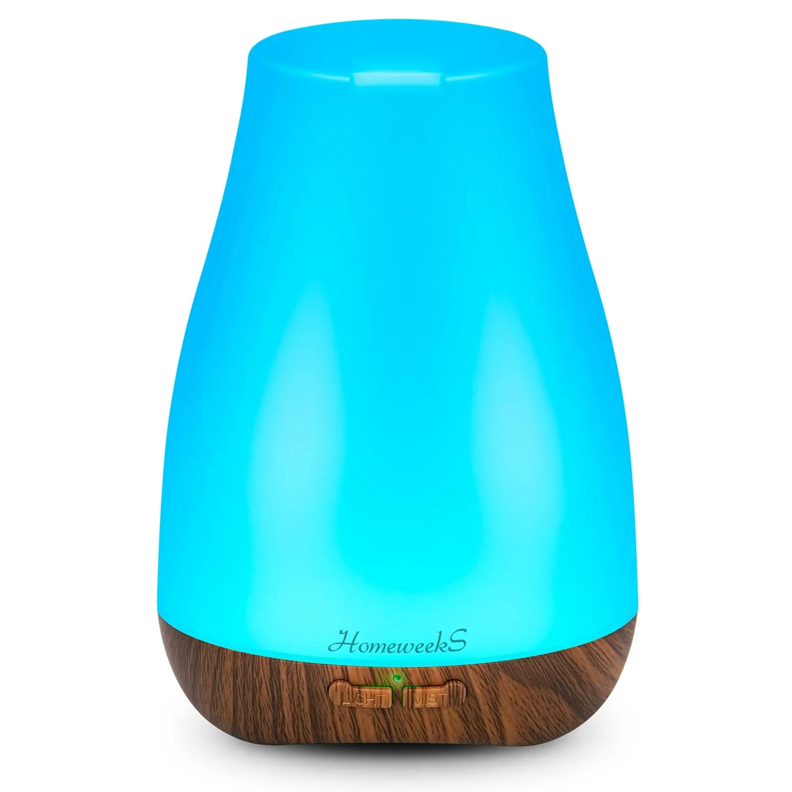 Homeweeks Essential Oil Diffuser 100ml (3.4 Fl Oz) | Ultrasonic Cool Mist for Home & Office — Brown / 100 Ml