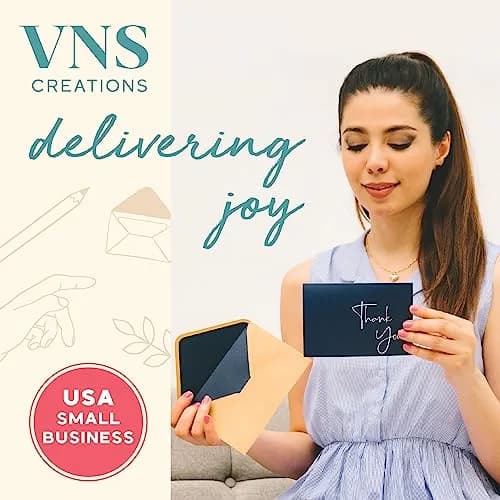 VNS Creations Thank You Cards With Envelopes - 100 Pack 4 x 6 Inch | Navy Blue thumbnail 2