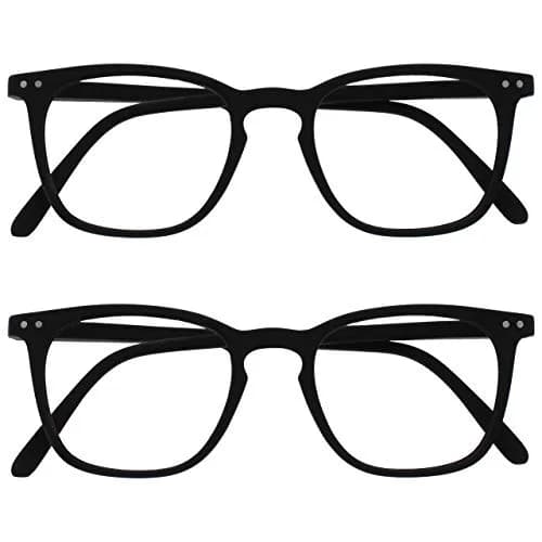 OPULIZE BEX Reading Glasses for Men & Women, Large Oversized Square Frame +1.50 (Pack of 2) | Designer Style with Spring Hinges thumbnail 1