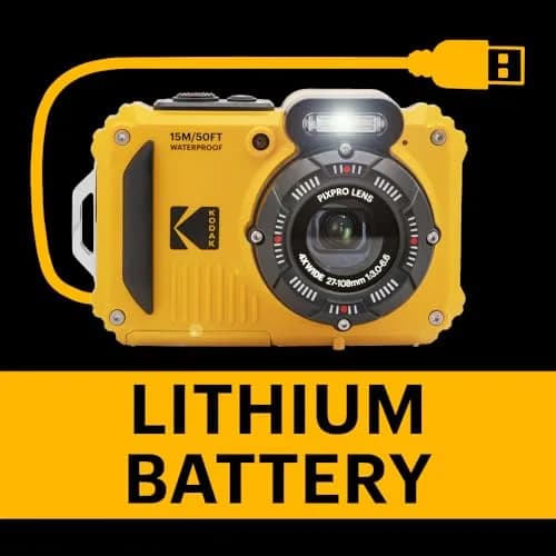 KODAK PIXPRO WPZ2 Waterproof Digital Camera - 16MP, 4X Optical Zoom, Yellow | 15m Waterproof, 1080p HD Video thumbnail 8