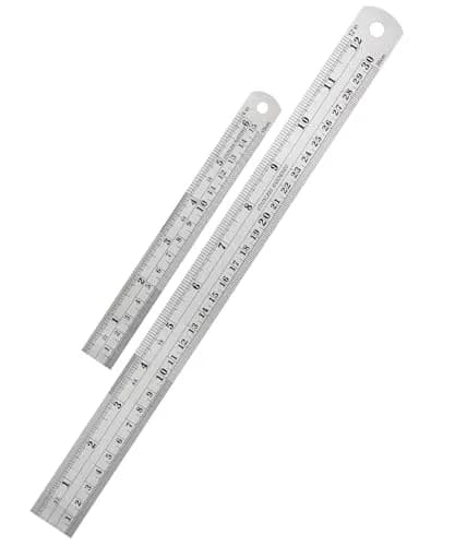 Mr. Pen Metal Straight Edge Ruler Set 15 cm (6 Inch) & 30 cm (12 Inch) | Accurate Markings for Precision thumbnail 1