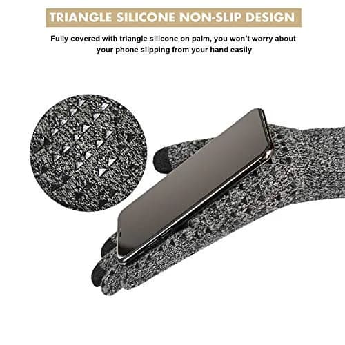 TRENDOUX Winter Gloves for Men Women | Touch Screen Knit Gloves in Black Gray, M thumbnail 4