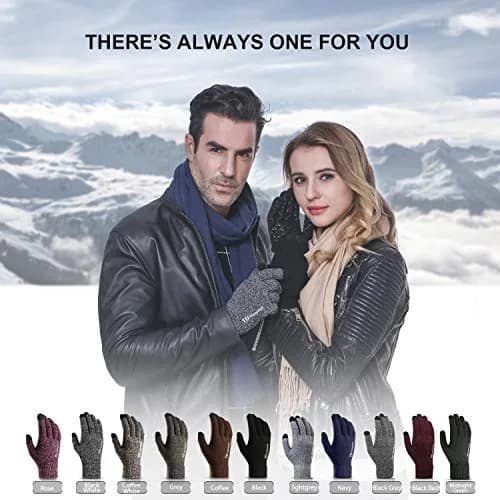 TRENDOUX Winter Gloves for Men Women | Touch Screen Knit Gloves in Black Gray, M thumbnail 6