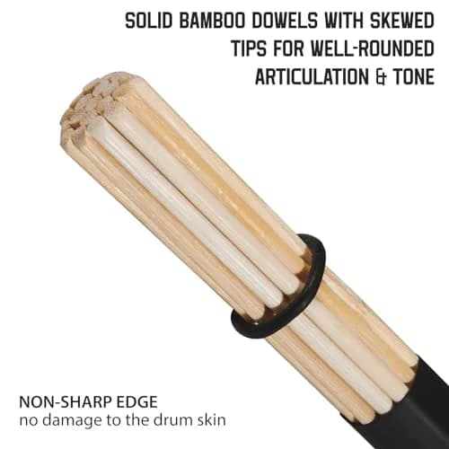 LALAOKS Bamboo Drumsticks for Jazz Folk Music, Black | 1 Pair thumbnail 2