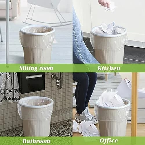 Teivio Small Clear Trash Bags 4 Gallon 330 Count | All-Purpose Bin Liners for Home, Office, Kitchen thumbnail 5